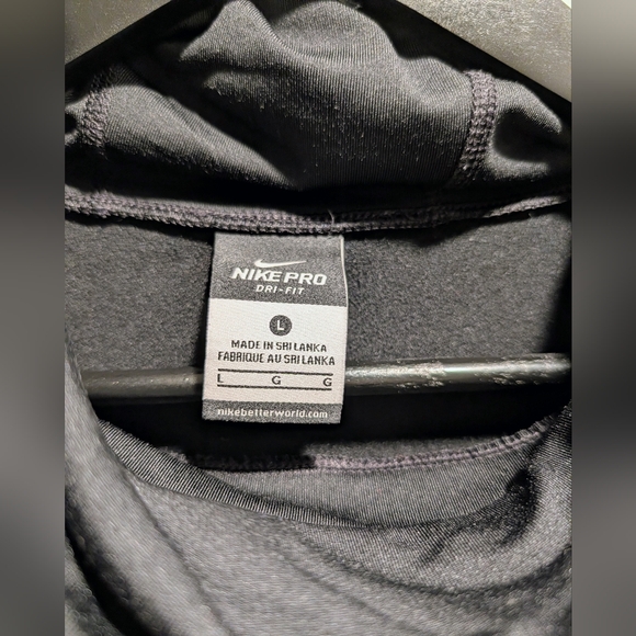 Nike Dri-fit Long Sleeve Black Cowl Neck Top Large Excellent Condition - Picture 7 of 11